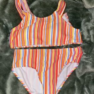 Striped Bathing Suit Set